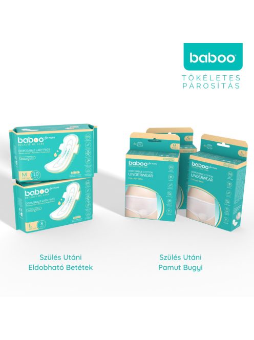 Baboo szülés utáni eldobható pamut alsó 4 db, M