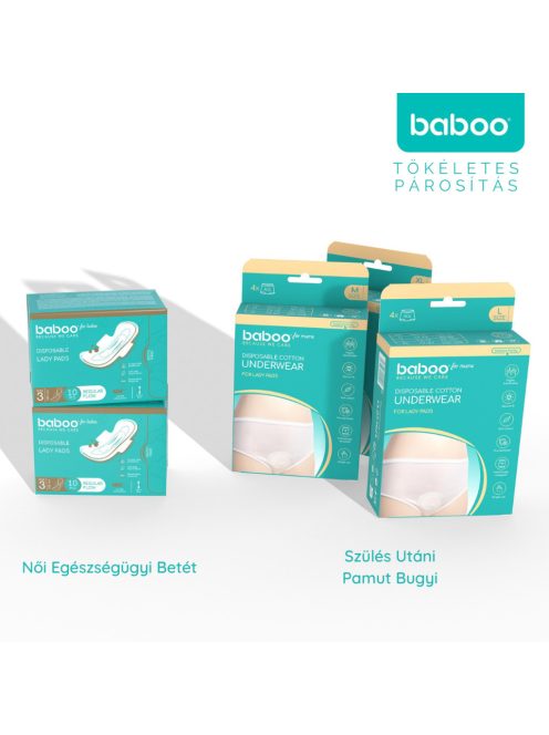 Baboo szülés utáni eldobható pamut alsó 4 db, L