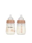 Baboo Széles nyakú 3 szelepes anti-colic cumisüveg 180 ml 0+ hónapos kortól - Au Naturale