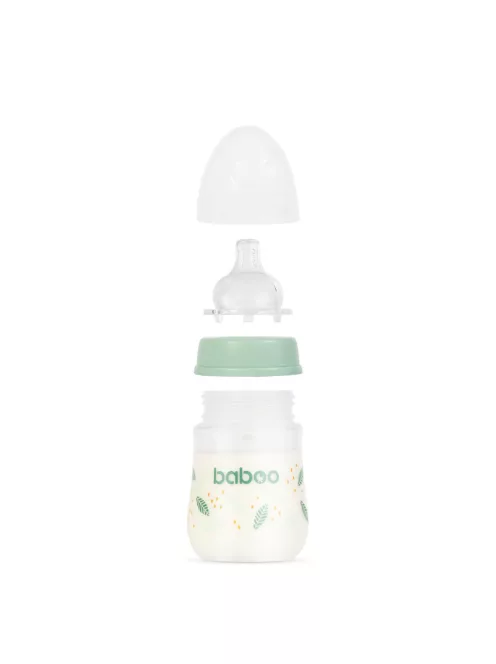 Baboo Széles nyakú 3 szelepes anti-colic cumisüveg 180 ml 0+ hónapos kortól - Peachy Keen