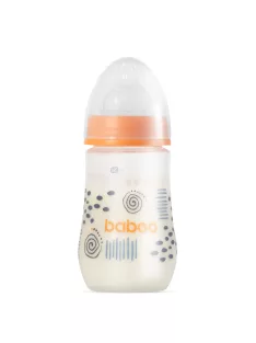   Baboo Széles nyakú 3 szelepes anti-colic cumisüveg 250 ml 3+ hónapos kortól - Blue Haze 