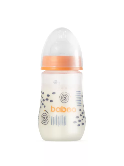 Baboo Széles nyakú 3 szelepes anti-colic cumisüveg 250 ml 3+ hónapos kortól - Blue Haze 