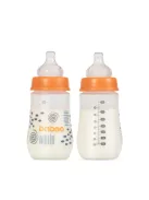 Baboo Széles nyakú 3 szelepes anti-colic cumisüveg 250 ml 3+ hónapos kortól - Blue Haze 