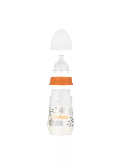 Baboo Széles nyakú 3 szelepes anti-colic cumisüveg 250 ml 3+ hónapos kortól - Blue Haze 