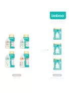 Baboo Széles nyakú 3 szelepes anti-colic cumisüveg 250 ml 3+ hónapos kortól - Blue Haze 