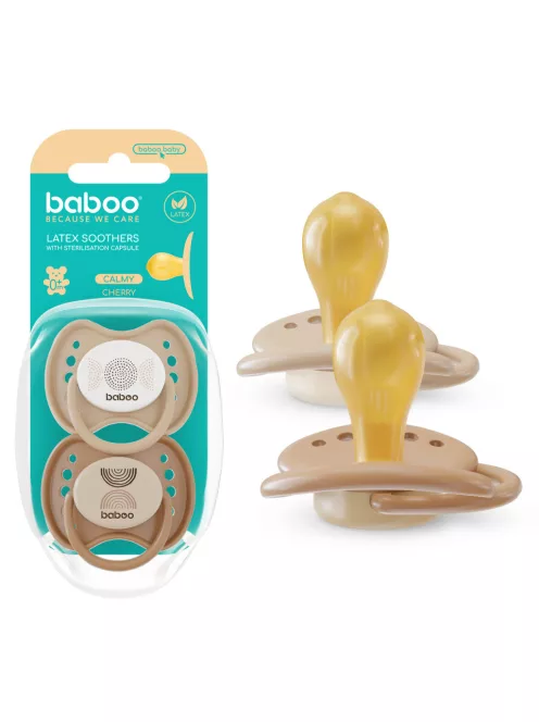 Baboo Nyugtató cseresznye formájú latex cumi szett (2 db) tárolódobozzal 0+ hónap - Au Naturale