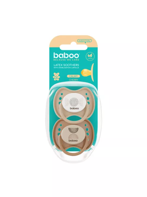 Baboo Nyugtató cseresznye formájú latex cumi szett (2 db) tárolódobozzal 0+ hónap - Au Naturale