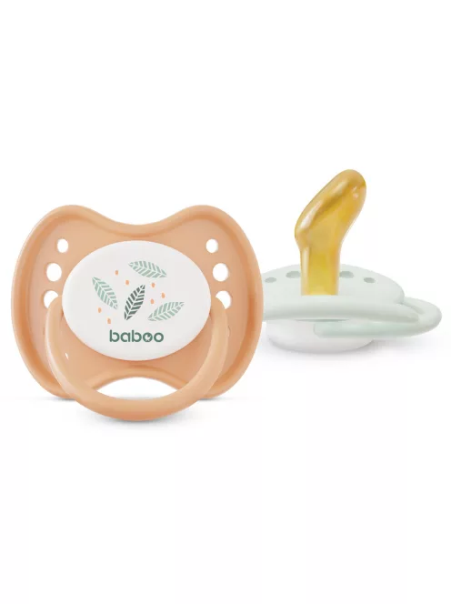Baboo Nyugtató ortodontikus latex cumi 2 db tárolótokkal 0+hó