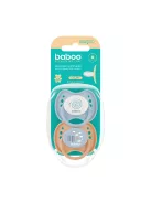 Baboo Nyugtató szimmetrikus szilikon cumi szett (2 db) tároló- és sterilizáló tokkal 6+ hónap - Blue Haze
