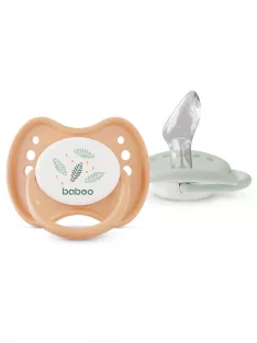   Baboo Nyugtató ortodontikus szilikon cumi szett (2 db) tároló- és sterilizáló tokkal újszülött kortól (0+ hónap) - Peachy Keen 