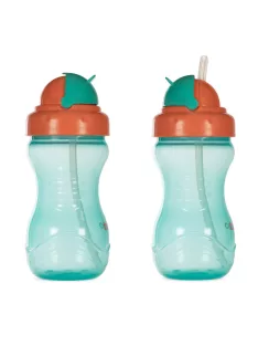   Baboo Itatópohár szilikon szívószállal 360 ml 9+ hónapos kortól - zöld
