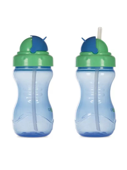 Baboo Itatópohár szilikon szívószállal 360 ml 9+ hónapos kortól - kék
