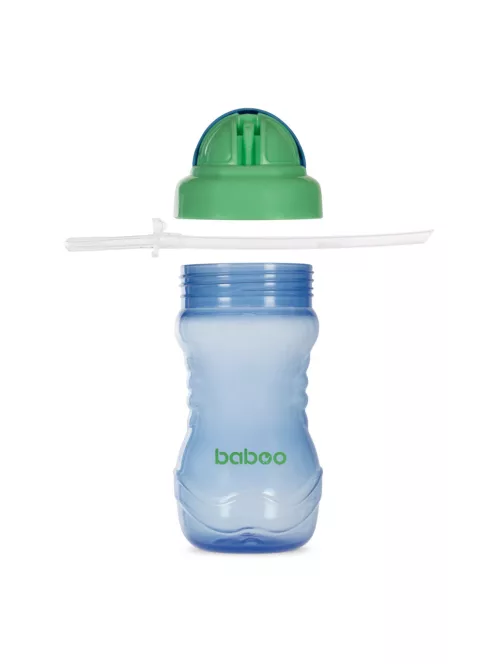 Baboo Itatópohár szilikon szívószállal 360 ml 9+ hónapos kortól - kék