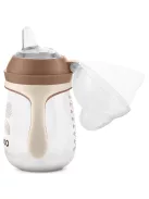 Baboo Csöpögésmentes itatópohár szilikon ivócsőrrel 260 ml Au Naturale 6+ hónapos kortól - kakaó színű