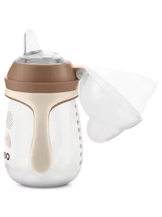   Baboo Csöpögésmentes itatópohár szilikon ivócsőrrel 260 ml Au Naturale 6+ hónapos kortól - kakaó színű