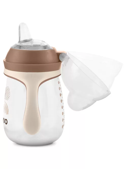 Baboo Csöpögésmentes itatópohár szilikon ivócsőrrel 260 ml Au Naturale 6+ hónapos kortól - kakaó színű