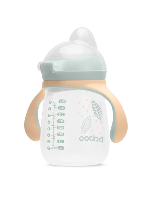 Baboo Csöpögésmentes itatópohár szilikon ivócsőrrel 260 ml Peachy Keen 6+ hónapos kortól - zöld színű