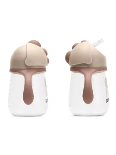   Baboo Csöpögésmentes itatópohár szilikon szívószállal 260 ml Au Naturale 9+ hónapos kortól - kakaó színű