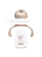 Baboo Csöpögésmentes itatópohár szilikon szívószállal 260 ml Au Naturale 9+ hónapos kortól - kakaó színű