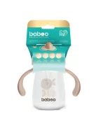 Baboo Csöpögésmentes itatópohár szilikon szívószállal 260 ml Au Naturale 9+ hónapos kortól - kakaó színű