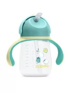 Baboo Csöpögésmentes itatópohár szilikon szívószállal 260 ml Lagoon Fiesta zöld színű 9+ hónapos kortól - zöld színű
