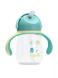   Baboo Csöpögésmentes itatópohár szilikon szívószállal 260 ml Lagoon Fiesta zöld színű 9+ hónapos kortól - zöld színű
