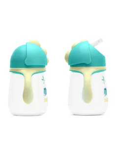   Baboo Csöpögésmentes itatópohár szilikon szívószállal 260 ml Lagoon Fiesta zöld színű 9+ hónapos kortól - zöld színű