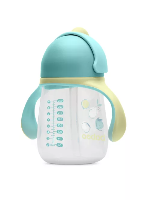 Baboo Csöpögésmentes itatópohár szilikon szívószállal 260 ml Lagoon Fiesta zöld színű 9+ hónapos kortól - zöld színű