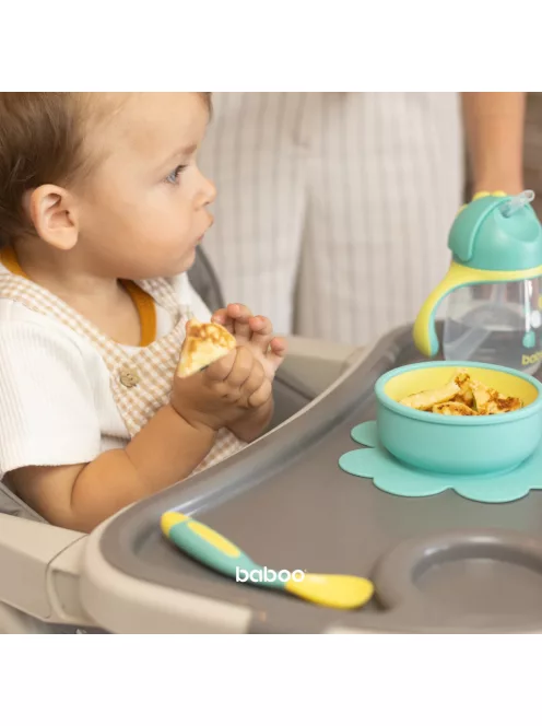 Baboo Csöpögésmentes itatópohár szilikon szívószállal 260 ml Lagoon Fiesta zöld színű 9+ hónapos kortól - zöld színű
