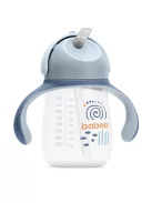 Baboo Csöpögésmentes itatópohár szilikon szívószállal 260 ml Blue Haze 9+ hónapos kortól - kék színű