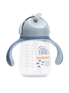   Baboo Csöpögésmentes itatópohár szilikon szívószállal 260 ml Blue Haze 9+ hónapos kortól - kék színű