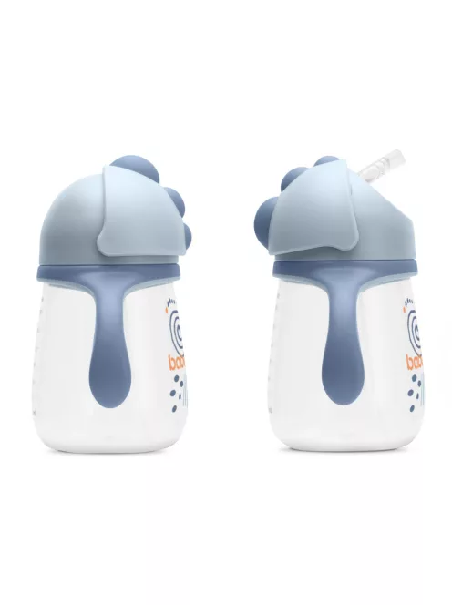 Baboo Csöpögésmentes itatópohár szilikon szívószállal 260 ml Blue Haze 9+ hónapos kortól - kék színű