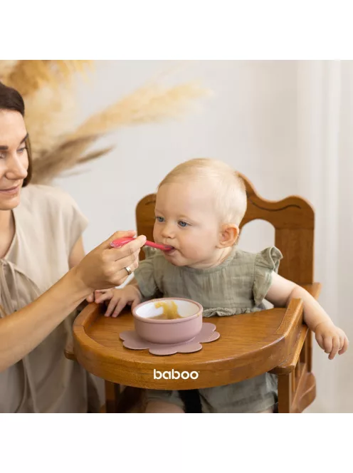 Baboo Tapadókorongos szilikon tányér 6+ hónapos kortól - Au Naturale kakaó
