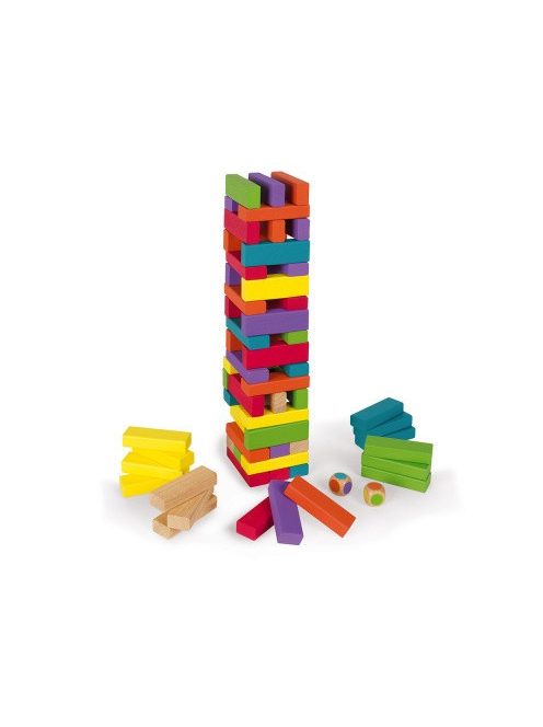 Janod 02012 Jenga - színes egyensúlyozó fajáték