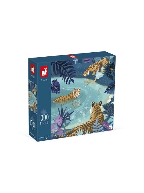 Janod 02511 1000 darabos puzzle Tigrisek a holdfényben