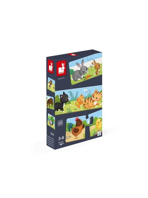 Janod 02710 Puzzle Trionimo - Párosító játék 30 db-os