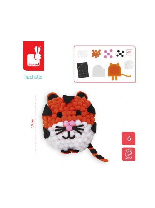 Janod 07968 Pom-pom figura készítő 150 darabos Tigris