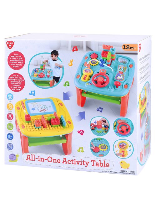 Playgo kétoldalú játszóasztal (all-in-one)