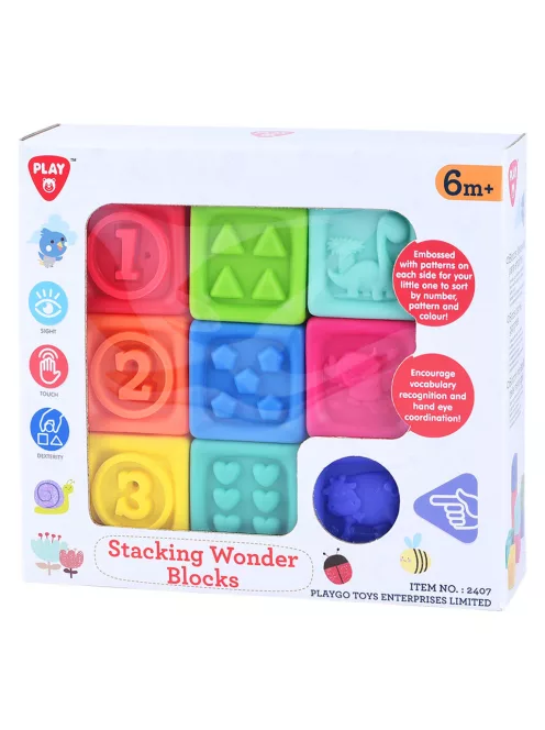 Playgo Puha szivárvány építőkockák