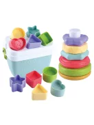 Playgo Számos formaválogató és bébi toronyépítő duó (bio-based)