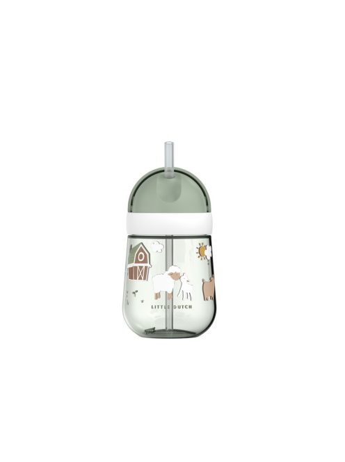 Little Dutch szívószálas pohár 300 ml - Little Farm