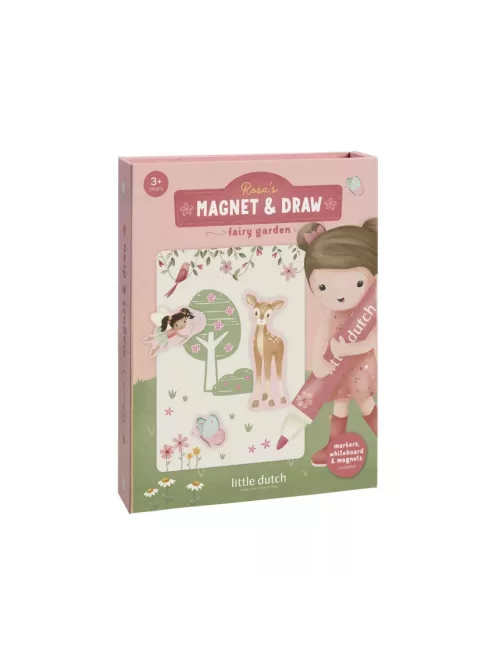Little Dutch mágneses rajzoló készlet letörölhető ficcel - Rosa Fairy Garden