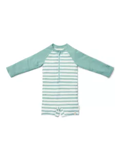   Little Dutch hosszú ujjú úszóoverál Stripes Surf Blue - 98/104