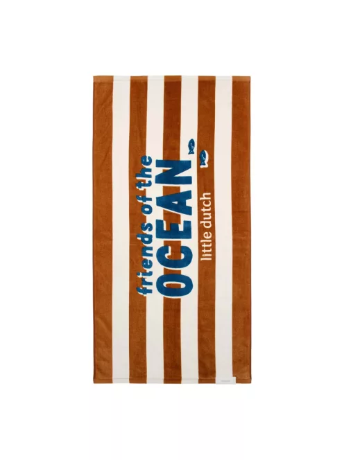 Little Dutch strandtörölköző Ocean World Brown Stripe - 60cm X 120cm