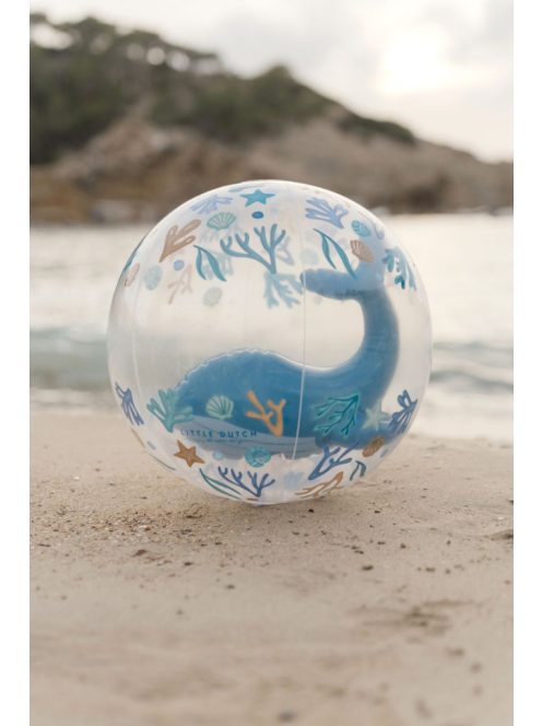 Little Dutch felfújható 3D strandlabda Ocean Dreams - kék