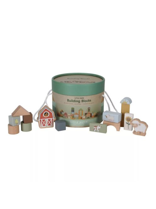 Little Dutch fa építőkocka 50 db - Little Farm
