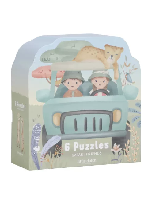 Little Dutch 6 az 1-ben puzzle- Safari Friends