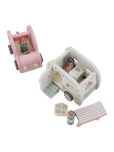 Little Dutch fa játékautó lakókocsival