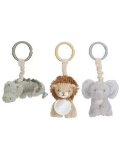   Little Dutch felfűzhető rezgő plüss játék(3db) - Safari Friends