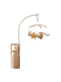   Little Dutch Zenélő körforgó natúr fa vázzal - Newborn Naturals